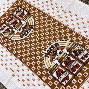VTG CANNON‎ HERBS Hand Kitchen Towel Fringe 70s NOS Farmhouse Tulips Checkered